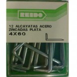 Kit 12 Alcayatas Acero Zincadas Plata  4x60